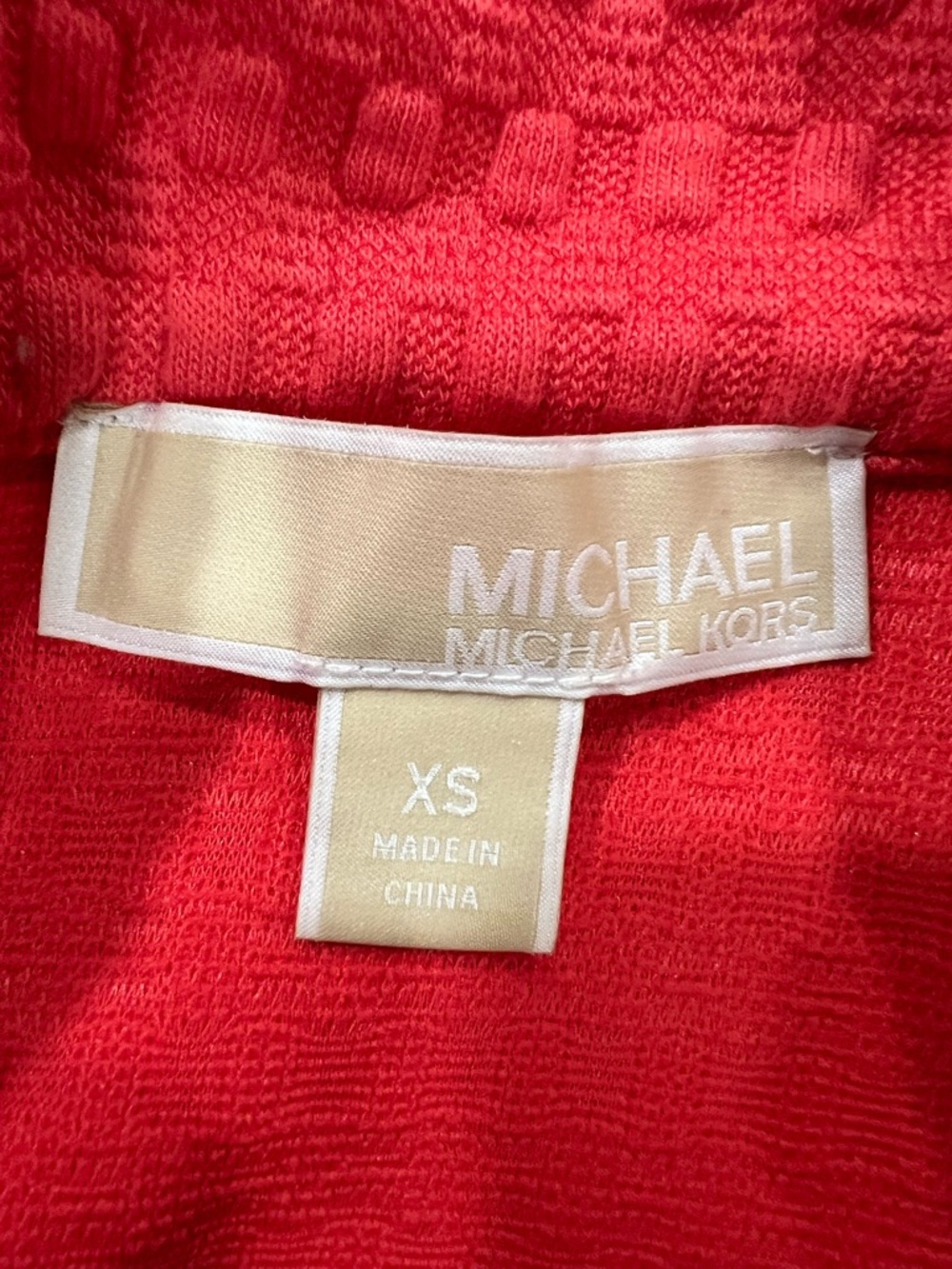 Michael Kors Red Off-Shoulder Midi Bodycon Dress - Picture 5 of 5